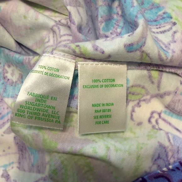 Lilly Pulitzer The Cody Mini Dress Purple Floral Print 100% Cotton NWT XL - Picture 11 of 13